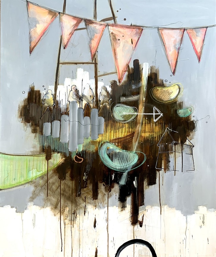 Casper Elisasen, Flying Ship 120x100 cm. 15.000 kr.